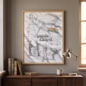 Pink Floyd Poster - Album Collage Sketch