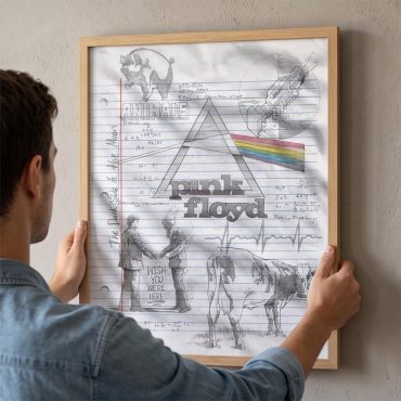 Pink Floyd Poster - Album Collage Sketch