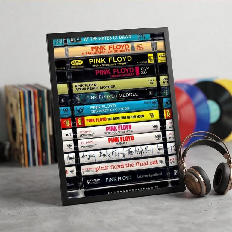 Pink Floyd Poster - Albums Cassette Retro Collection