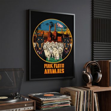 Pink Floyd Poster - Animals Dog Sheep Pig trippy