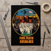 Pink Floyd Poster - Animals Dog Sheep Pig trippy