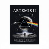 Pink Floyd Poster - Artemis II Dark Side of the Moon Space Mission