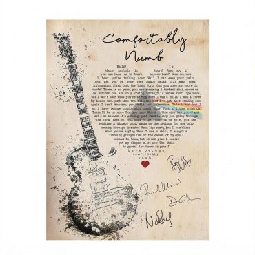 Pink Floyd Poster - Comfortably Numb Lyrics Band Signatures Pink Floyd Poster - Comfortably Numb Lyrics Band Signatures
