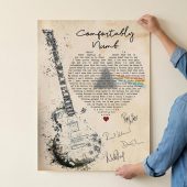 Pink Floyd Poster - Comfortably Numb Lyrics Band Signatures Pink Floyd Poster - Comfortably Numb Lyrics Band Signatures