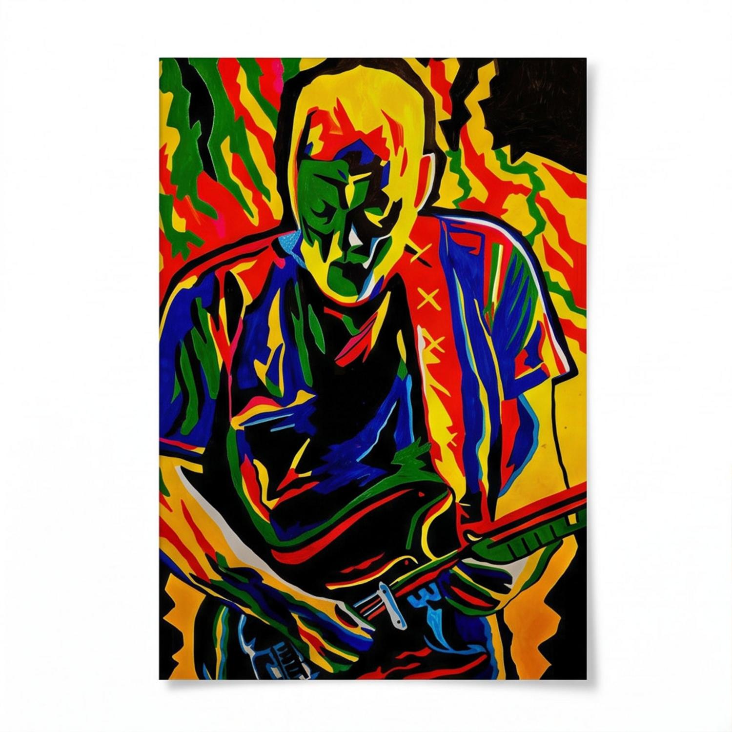Pink Floyd Poster - David Gilmour Legend Abstract Art Pink Floyd Poster - David Gilmour Legend Abstract Art
