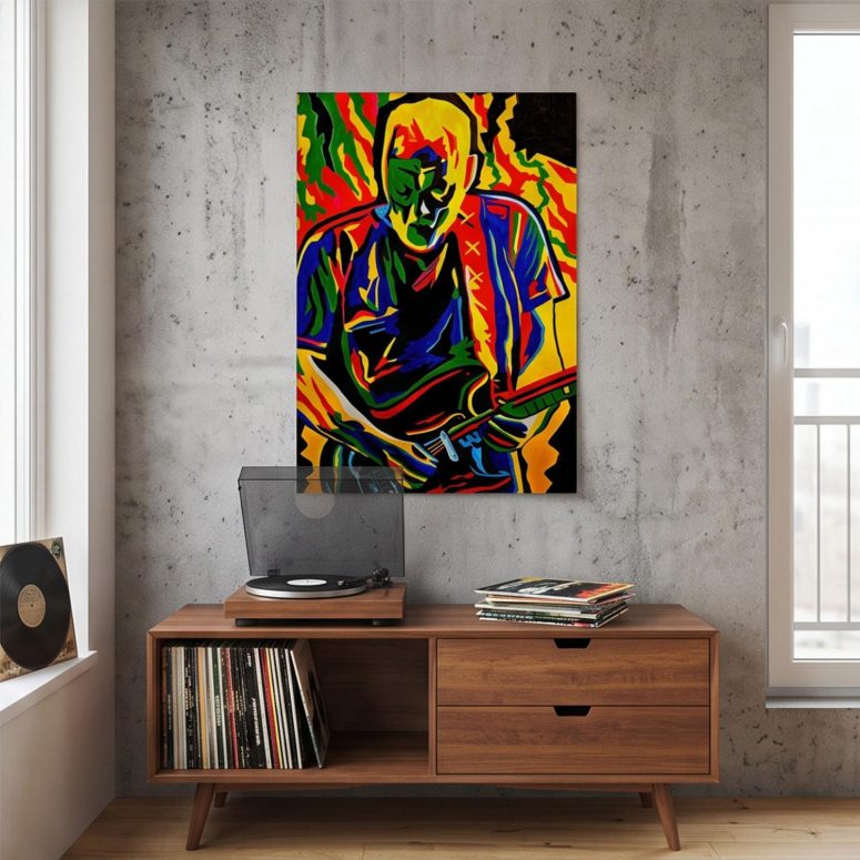 Pink Floyd Poster - David Gilmour Legend Abstract Art Pink Floyd Poster - David Gilmour Legend Abstract Art