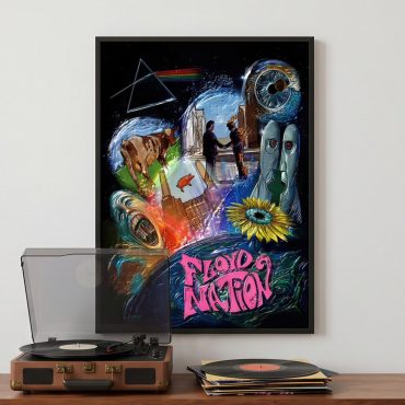 Pink Floyd Poster - DSOTM WYWH Animals Album Collage oil painting