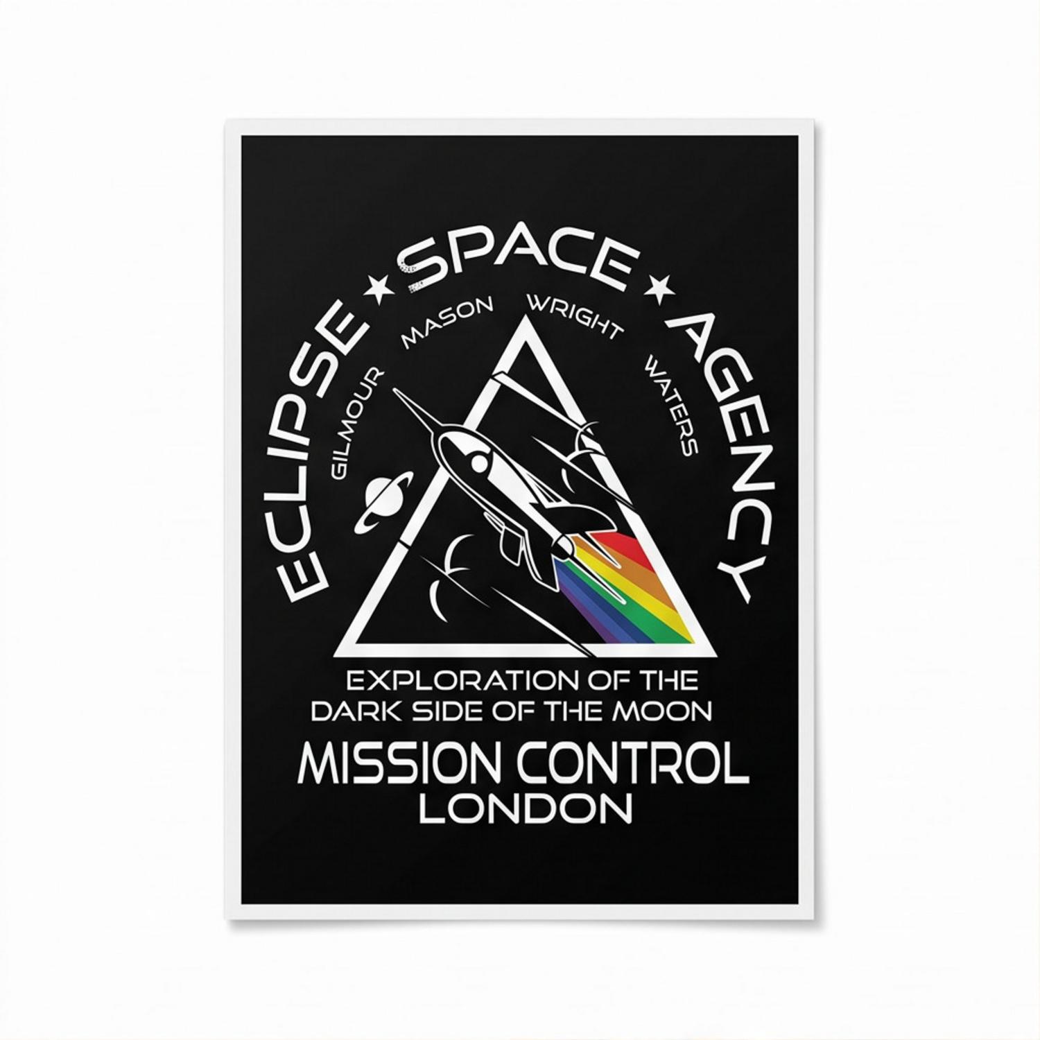 Pink Floyd Poster - Eclipse Space Agency Exploration of TDSOTM Mission Control London Pink Floyd Poster - Eclipse Space Agency Exploration of TDSOTM Mission Control London