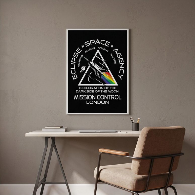 Pink Floyd Poster - Eclipse Space Agency Exploration of TDSOTM Mission Control London Pink Floyd Poster - Eclipse Space Agency Exploration of TDSOTM Mission Control London