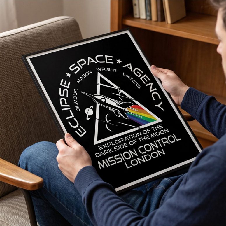 Pink Floyd Poster - Eclipse Space Agency Exploration of TDSOTM Mission Control London Pink Floyd Poster - Eclipse Space Agency Exploration of TDSOTM Mission Control London