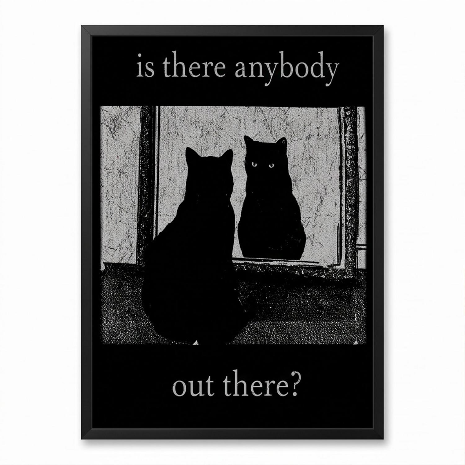 Pink Floyd Poster - Is There Any Body Out There Funny Witchy Cat Pink Floyd Poster - Is There Any Body Out There Funny Witchy Cat