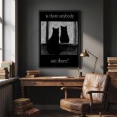 Pink Floyd Poster - Is There Any Body Out There Funny Witchy Cat Pink Floyd Poster - Is There Any Body Out There Funny Witchy Cat