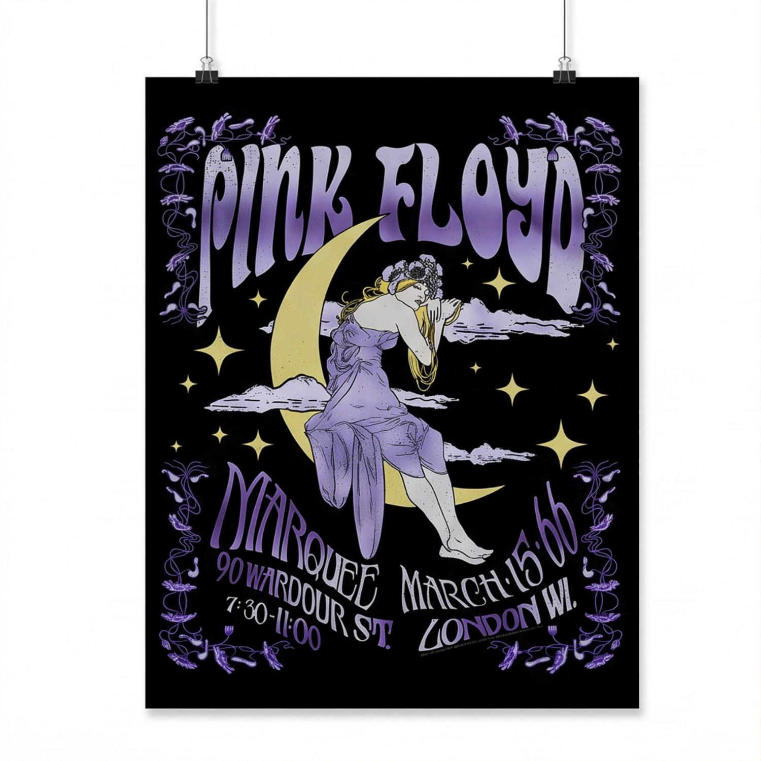 Pink Floyd Poster - Moon Girl Marquee March 15 66 London Pink Floyd Poster - Moon Girl Marquee March 15 66 London
