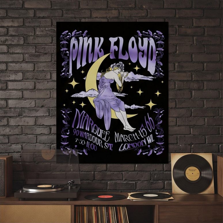 Pink Floyd Poster - Moon Girl Marquee March 15 66 London Pink Floyd Poster - Moon Girl Marquee March 15 66 London