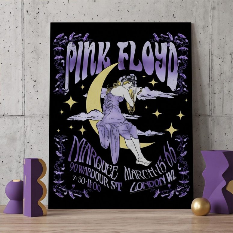 Pink Floyd Poster - Moon Girl Marquee March 15 66 London Pink Floyd Poster - Moon Girl Marquee March 15 66 London