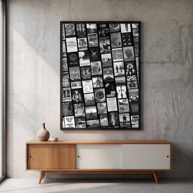 Pink Floyd Poster - Pink Floyd Artwork Poster Collage Black White