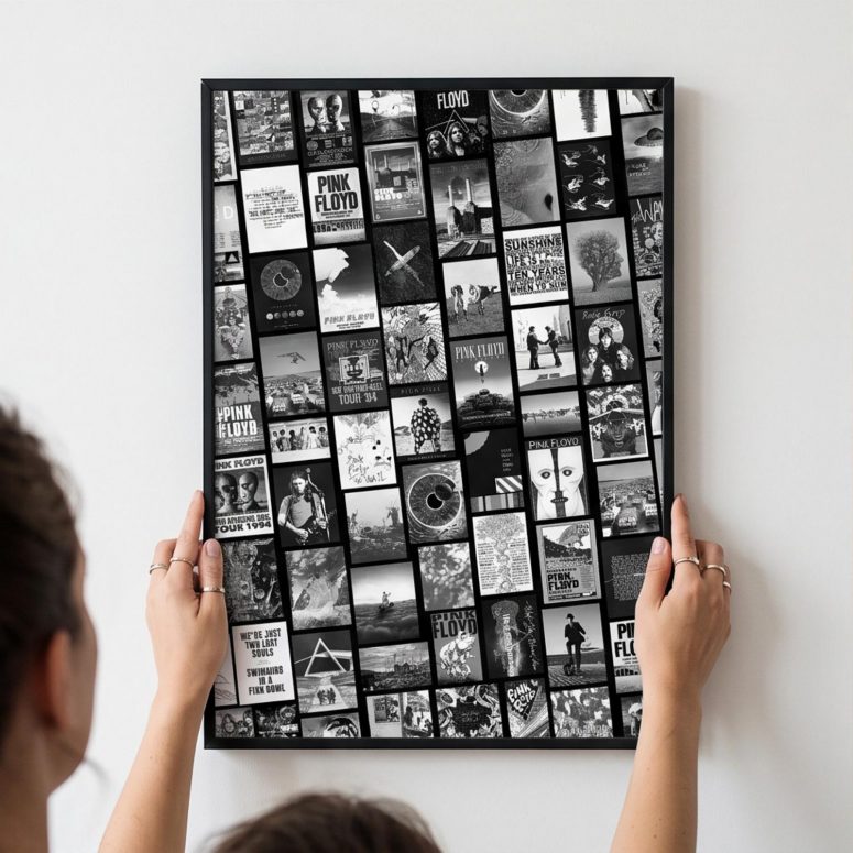 Pink Floyd Poster - Pink Floyd Artwork Poster Collage Black White