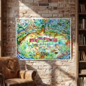 Pink Floyd Poster - Pink Floyd in concert at Pompeii Watercolor