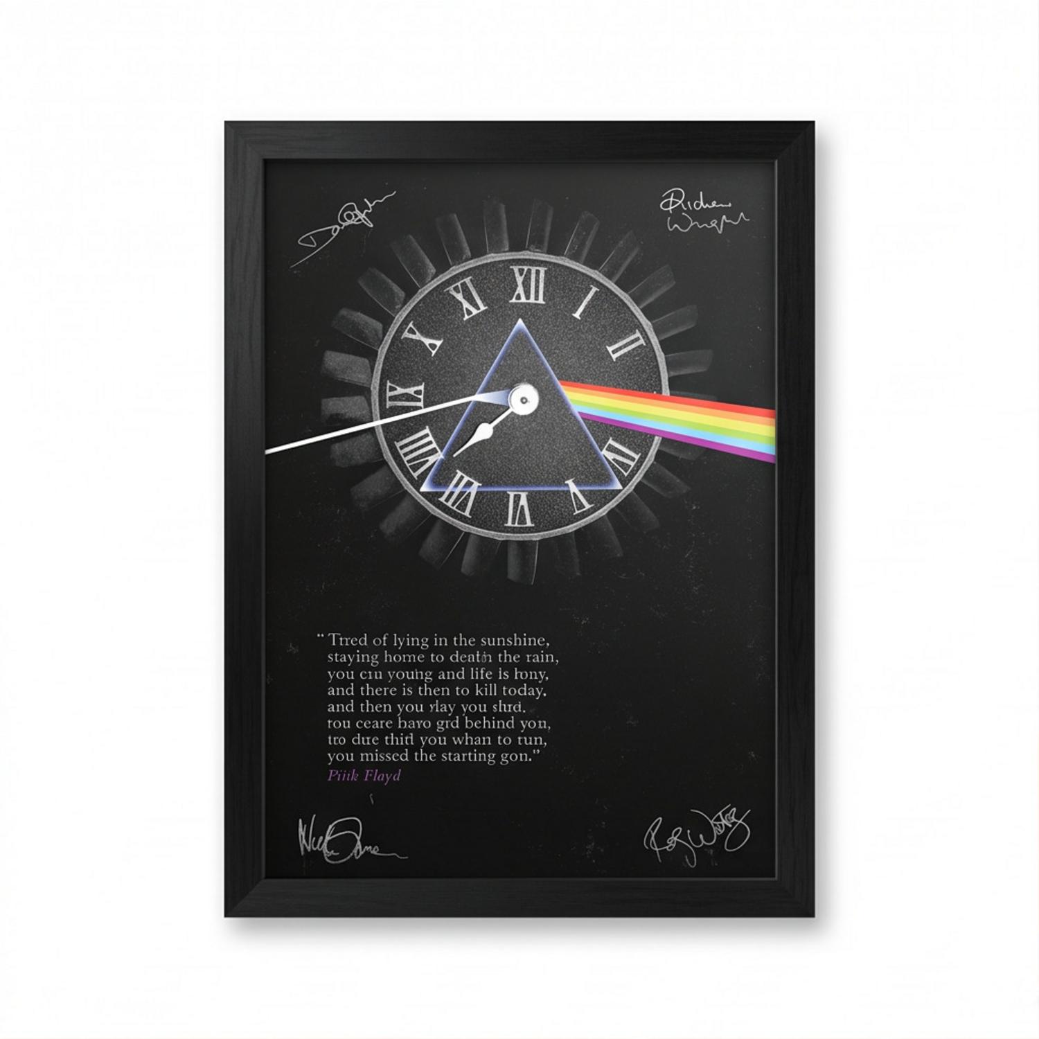 Pink Floyd Poster - Pink Floyd quote Time Art Pre Signed Pink Floyd Poster - Pink Floyd quote Time Art Pre Signed