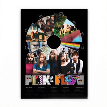Pink Floyd Poster - Pink Floyd Shirt Time Line Album Collage Signature