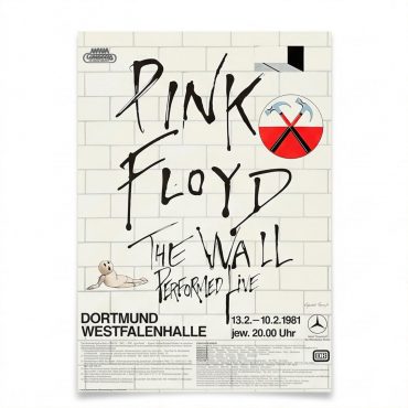 Pink Floyd Poster - Pink Floyd The Wall Original Vintage Tour Poster for Dortmund Germany 1981 Pink Floyd Poster - Pink Floyd The Wall Original Vintage Tour Poster for Dortmund Germany 1981