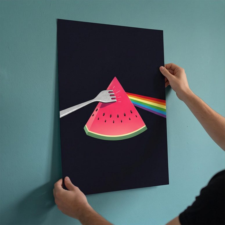 Pink Floyd Poster - The Fork Side of the Watermelon Pink Floyd Poster - The Fork Side of the Watermelon