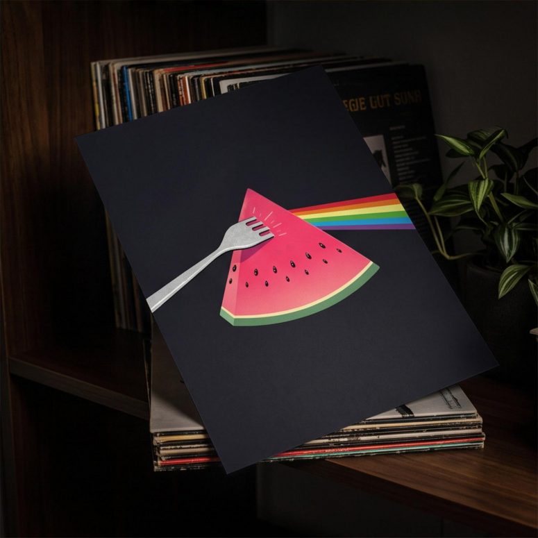 Pink Floyd Poster - The Fork Side of the Watermelon Pink Floyd Poster - The Fork Side of the Watermelon