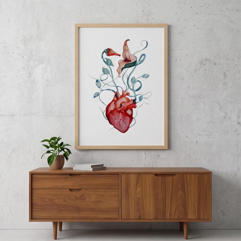 Pink Floyd Poster - The Wall Flower Heart What shall we do now Pink Floyd Poster - The Wall Flower Heart What shall we do now
