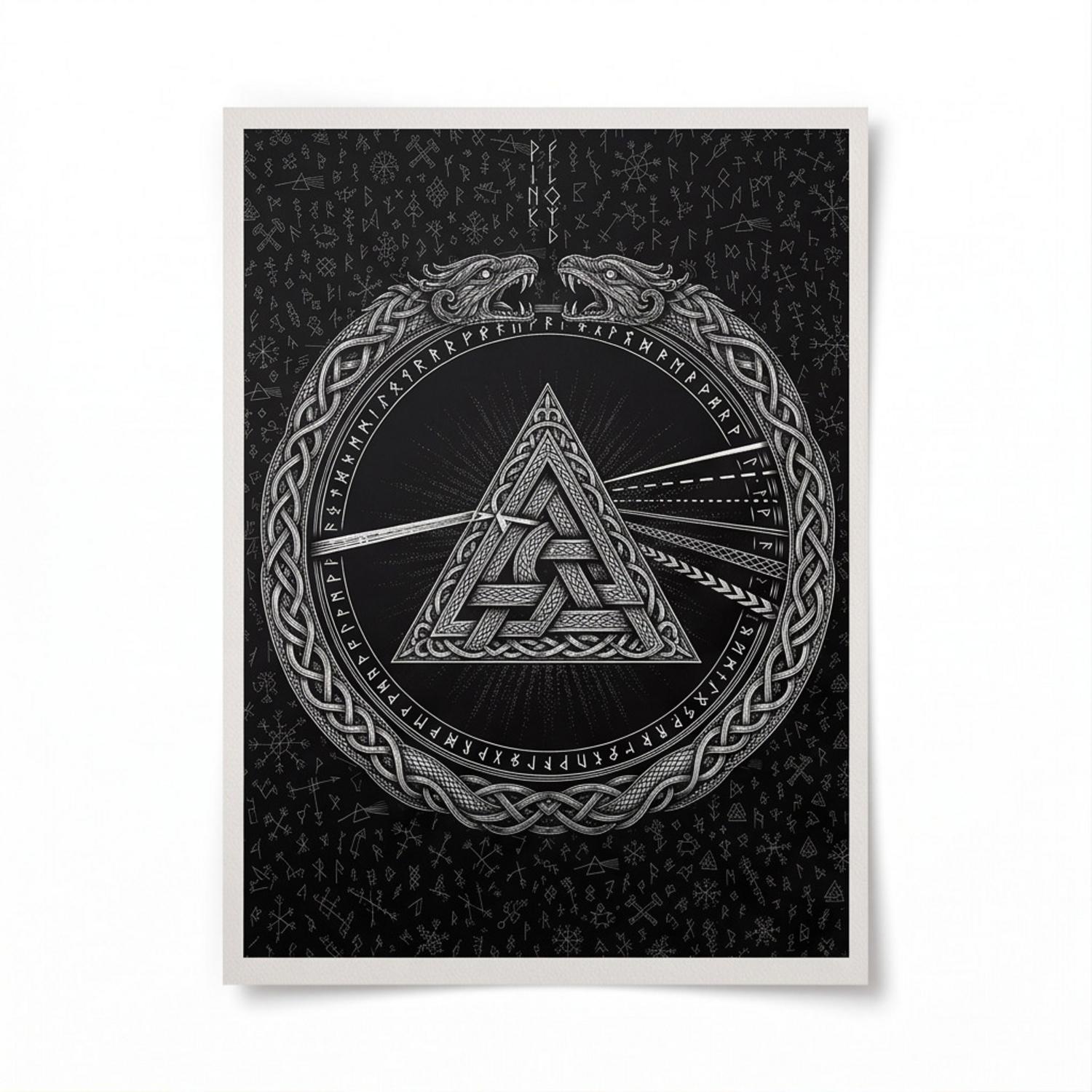Pink Floyd Poster - Viking Valknut Dark Side Of The Moon Pink Floyd Poster - Viking Valknut Dark Side Of The Moon