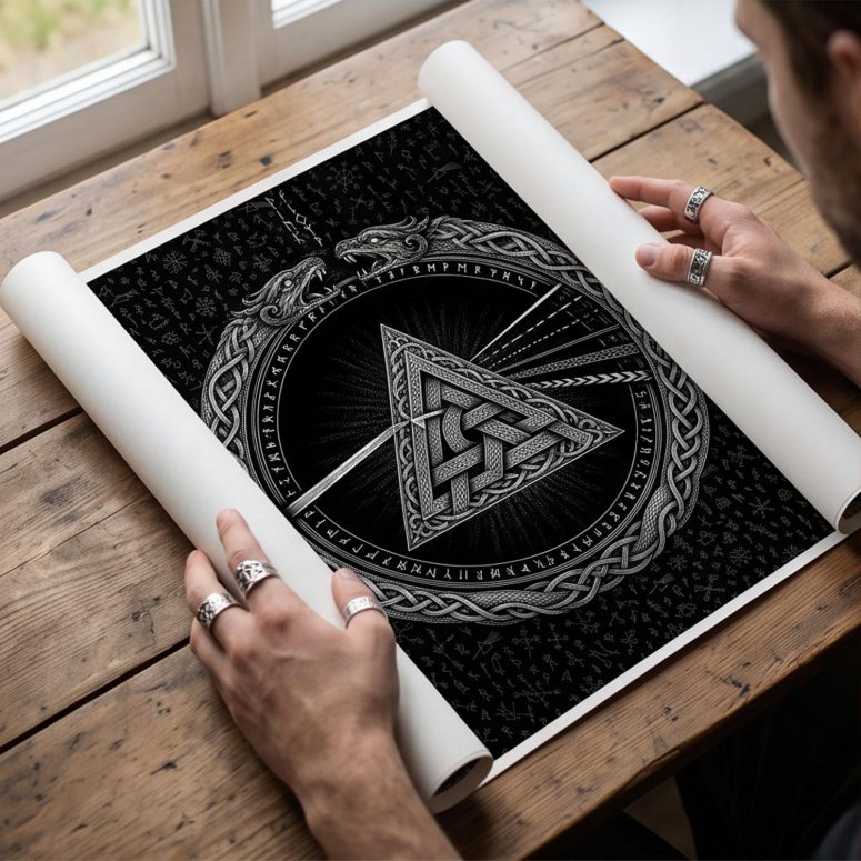 Pink Floyd Poster - Viking Valknut Dark Side Of The Moon Pink Floyd Poster - Viking Valknut Dark Side Of The Moon