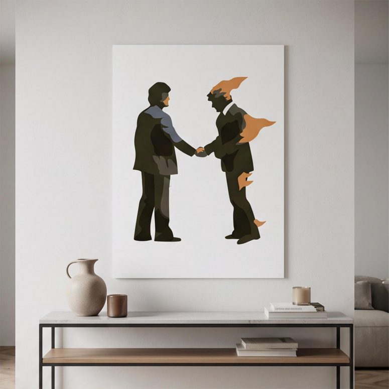 Pink Floyd Poster - Wish You Were Here Burning Man Pink Floyd Poster - Wish You Were Here Burning Man