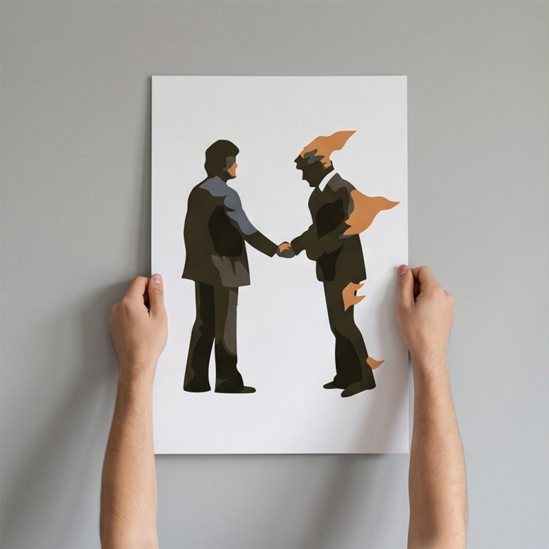 Pink Floyd Poster - Wish You Were Here Burning Man Pink Floyd Poster - Wish You Were Here Burning Man