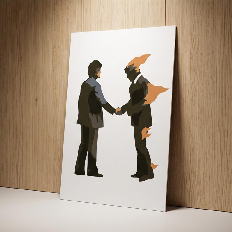 Pink Floyd Poster - Wish You Were Here Burning Man Pink Floyd Poster - Wish You Were Here Burning Man