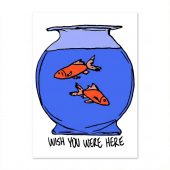 Pink Floyd Poster - Wish You Were Here lost souls in Fish Bowl Doodle Art