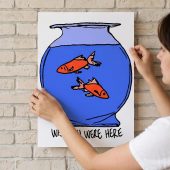 Pink Floyd Poster - Wish You Were Here lost souls in Fish Bowl Doodle Art