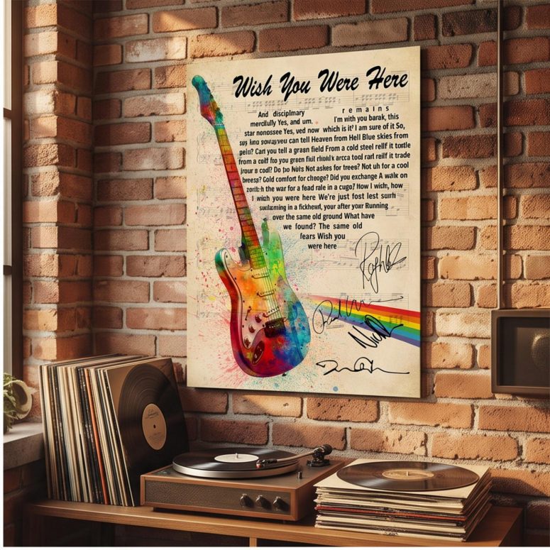 Pink Floyd Poster - Wish You Were Here Pink Floyd Sign Guitar Pink Floyd Poster - Wish You Were Here Pink Floyd Sign Guitar