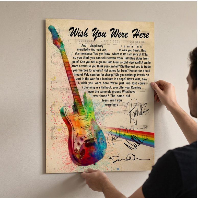 Pink Floyd Poster - Wish You Were Here Pink Floyd Sign Guitar Pink Floyd Poster - Wish You Were Here Pink Floyd Sign Guitar