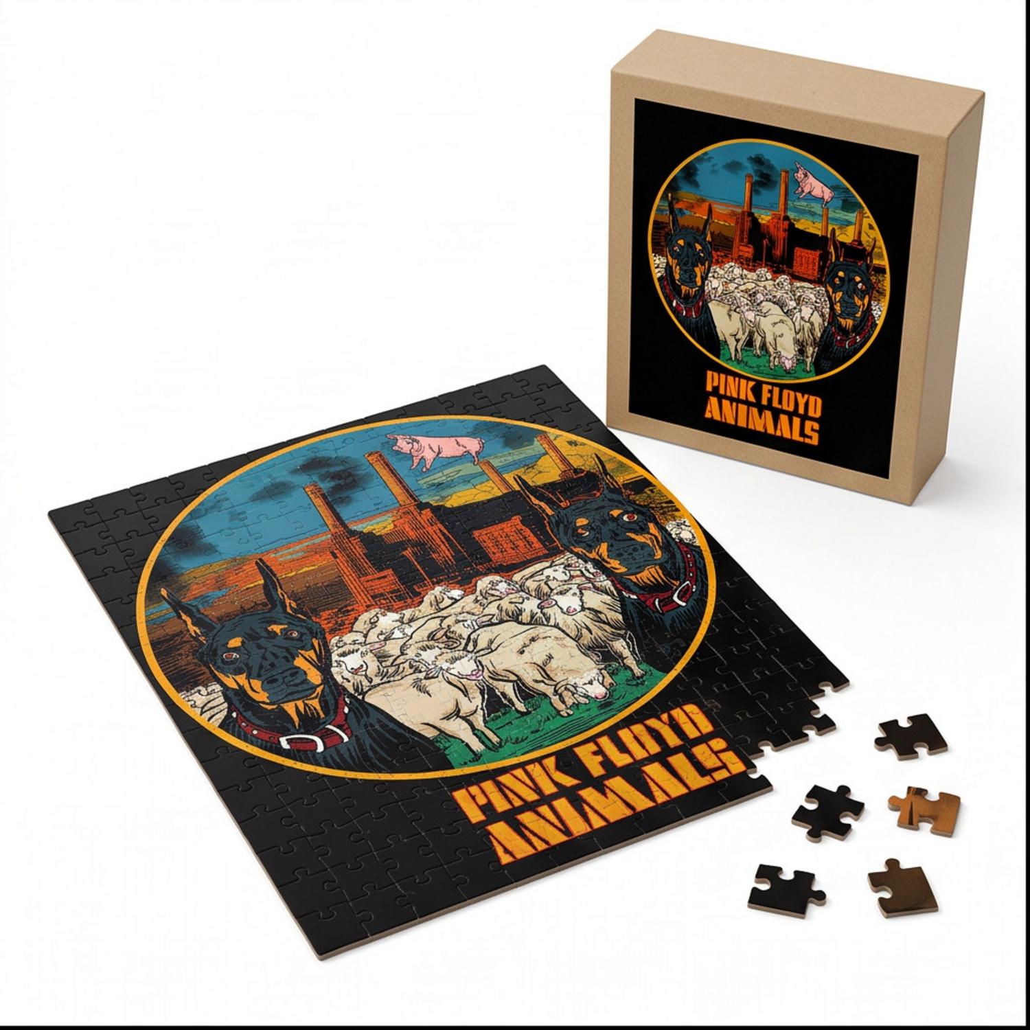 Pink Floyd Puzzle - Animals Dog Sheep Pig trippy Pink Floyd Puzzle - Animals Dog Sheep Pig trippy