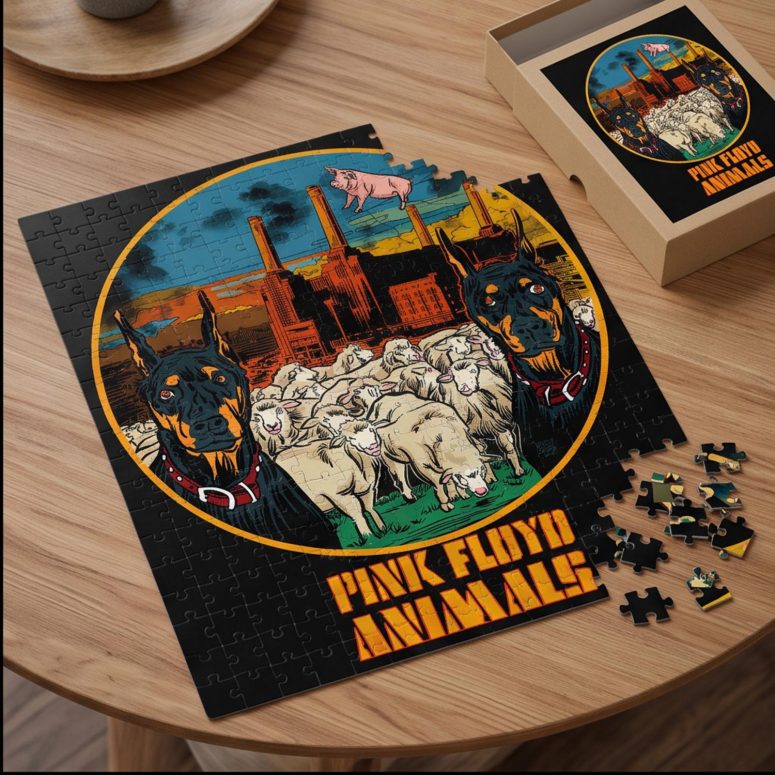 Pink Floyd Puzzle - Animals Dog Sheep Pig trippy Pink Floyd Puzzle - Animals Dog Sheep Pig trippy