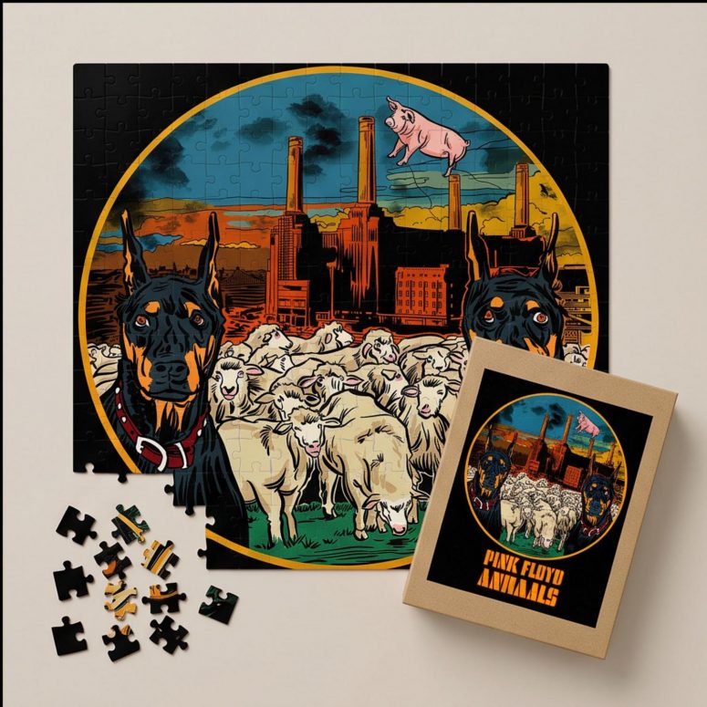 Pink Floyd Puzzle - Animals Dog Sheep Pig trippy Pink Floyd Puzzle - Animals Dog Sheep Pig trippy