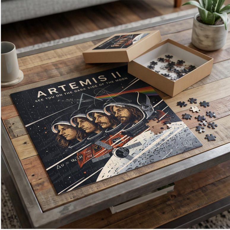 Pink Floyd Puzzle - Artemis II See You On The Dark Side Of The Moon Pink Floyd Puzzle - Artemis II See You On The Dark Side Of The Moon