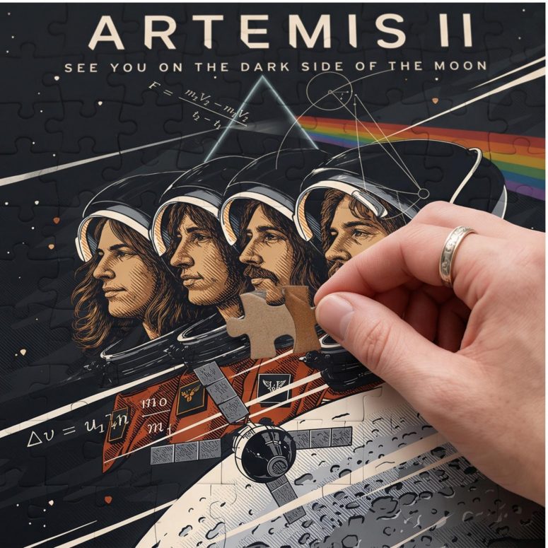 Pink Floyd Puzzle - Artemis II See You On The Dark Side Of The Moon Pink Floyd Puzzle - Artemis II See You On The Dark Side Of The Moon