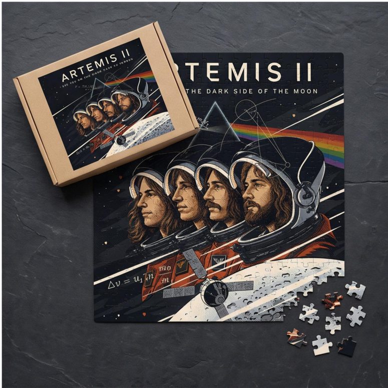 Pink Floyd Puzzle - Artemis II See You On The Dark Side Of The Moon Pink Floyd Puzzle - Artemis II See You On The Dark Side Of The Moon