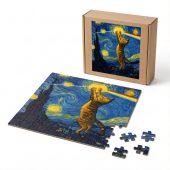 Pink Floyd Puzzle - Cat Starry Night Touching Moon Van Gogh DSOTM