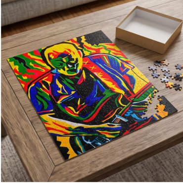 Pink Floyd Puzzle - David Gilmour Legend Abstract Art
