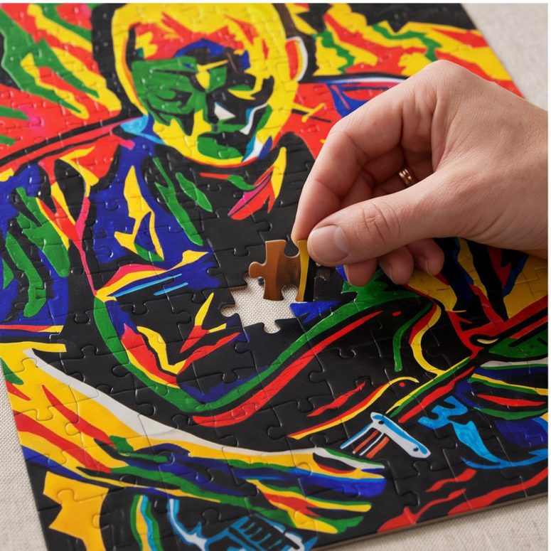 Pink Floyd Puzzle - David Gilmour Legend Abstract Art