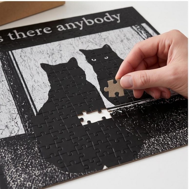 Pink Floyd Puzzle - Is There Any Body Out There Funny Witchy Cat Pink Floyd Puzzle - Is There Any Body Out There Funny Witchy Cat