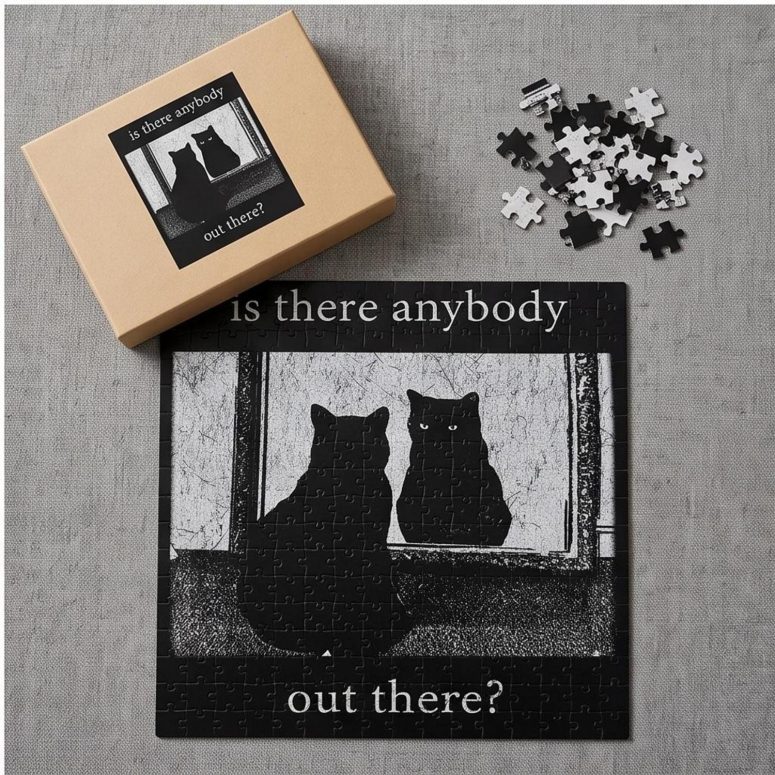 Pink Floyd Puzzle - Is There Any Body Out There Funny Witchy Cat Pink Floyd Puzzle - Is There Any Body Out There Funny Witchy Cat