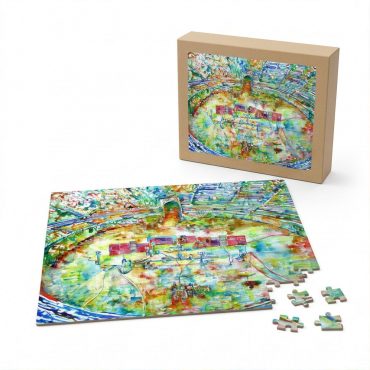 Pink Floyd Puzzle - Pink Floyd in concert at Pompeii Watercolor