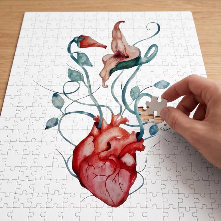 Pink Floyd Puzzle - The Wall Flower Heart What shall we do now